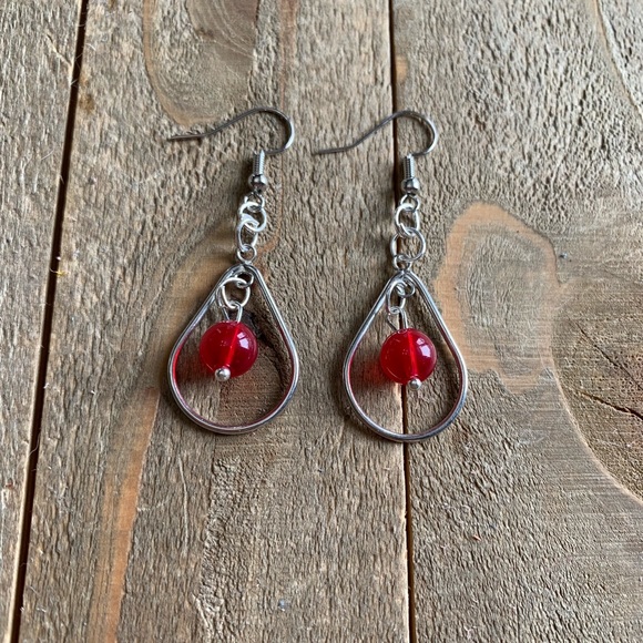 handmade Jewelry - 3 for $25 Handmade Silver/Red Earrings
